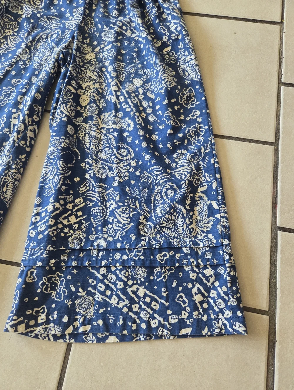 Anthropologie The Somerset Wide Leg Jumpsuit  Blue Floral - Picture 4 of 7